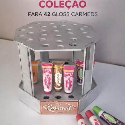 Expositor&#x20;Gloss&#x20;Carmed&#x20;Completo&#x20;42&#x20;Unidades&#x20;Mdf&#x20;Espelhado&#x20;Luxo
