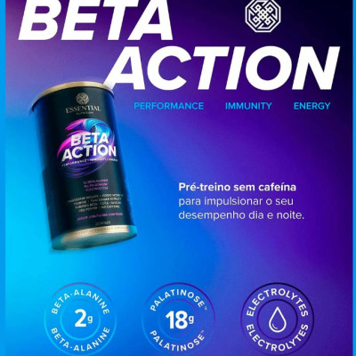 Essential&#x20;Nutriton&#x20;Pr&#x00E9;&#x20;Treino&#x20;Beta&#x20;Action&#x20;Jabuticaba&#x2F;Rom&#x00E3;&#x20;630g