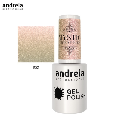 Frasco de verniz gel Andreia Professional rosa metálico com tampa glitter