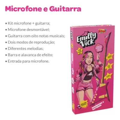 Microfone&#x20;e&#x20;Guitarra&#x20;Musical&#x20;Dos&#x20;Rosa&#x20;-&#x20;&#x20;Rosa&#x20;&#x2F;&#x20;Emilly&#x20;Vicky