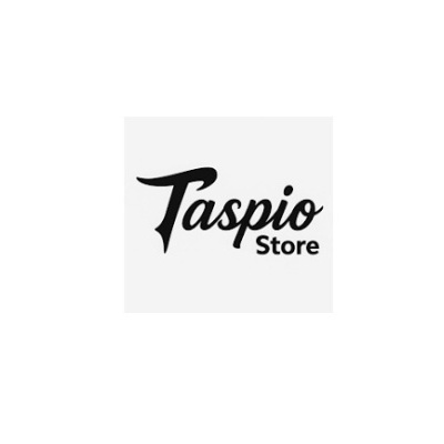 Logótipo Taspio Store em preto com fundo branco