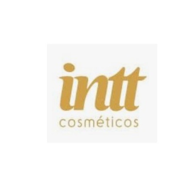 Logotipo intt cosméticos em dourado sobre fundo branco