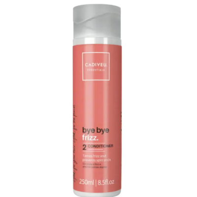 Condicionador Cadiveu Essentials Bye Bye Frizz 2, embalagem rosa com tampa branca