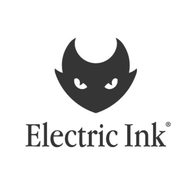 Logótipo Electric Ink com figura preta e texto