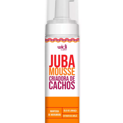 Frasco de mousse branco com rótulo colorido e válvula para espuma