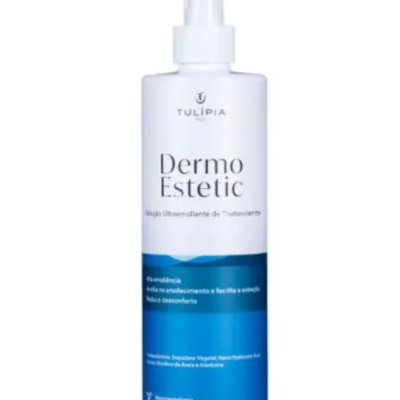 Spray ultramoliente Tulipia Dermo Estetic em embalagem branca e azul