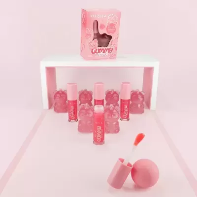 Lip&#x20;Oil&#x20;Gummy&#x20;Panda&#x20;Chaveiro&#x20;Hidratante&#x20;Brilho&#x20;&#x7C;&#x20;Strawberry&#x20;Jelly