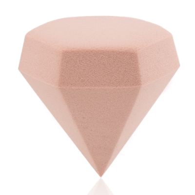 Esponja de maquilhagem rosa em forma de diamante