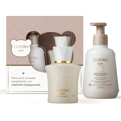 Conjunto de produtos Eudora Baby com loção e sabonete líquido