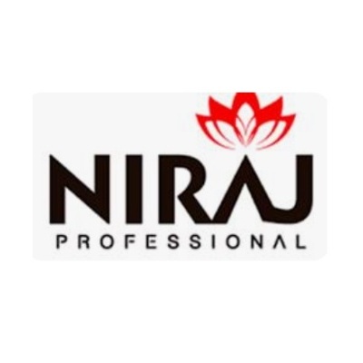 Logótipo NIRAJ PROFESSIONAL com flor vermelha