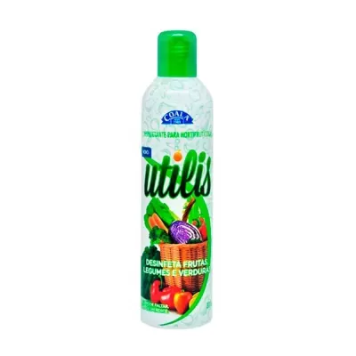 Frasco de desinfetante para frutas e legumes Utilis com tampa verde