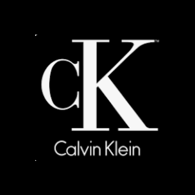 Logótipo Calvin Klein letras brancas sobre fundo preto