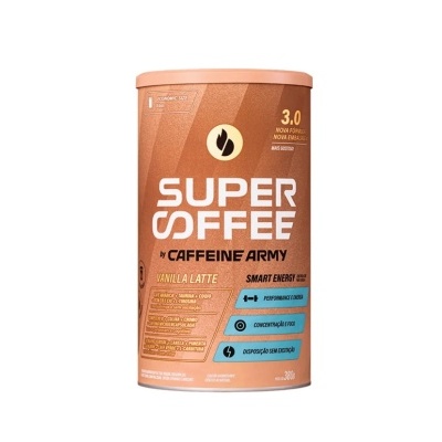 Lata de café solúvel Vanilla Latte da SUPER COFFEE by CAFFEINE ARMY