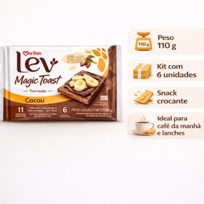 Kit&#x20;3&#x20;Marilan&#x20;Lev&#x20;Magic&#x20;Toast&#x20;Cacau&#x20;110&#x20;g
