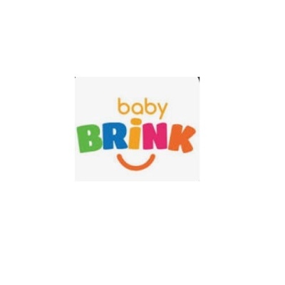 Logótipo colorido baby BRINK com sorriso