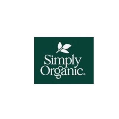 Logotipo Simply Organic com duas folhas e texto branco em fundo verde escuro