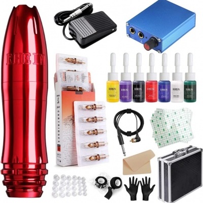 Kit&#x20;Tattoo&#x20;Profissional&#x20;Revestido&#x20;Liga&#x20;de&#x20;Alum&#x00ED;nio