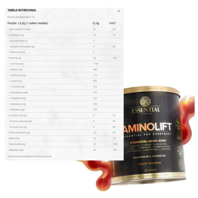 Essential&#x20;Nutriton&#x20;Aminolift&#x20;&#x20;375g&#x20;Sabor&#x20;Tangerina