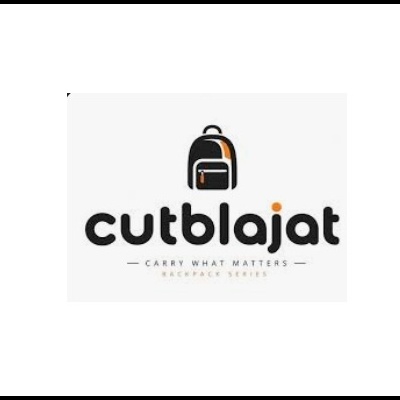 Logótipo com mochila estilizada e texto cutblajat