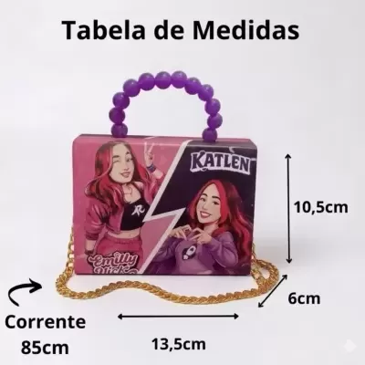 Bolsinha&#x20;Blogueira&#x20;Emilly&#x20;Vick&#x20;Infantil&#x20;Com&#x20;Corrente&#x2705;PRONTA&#x20;ENTREGA