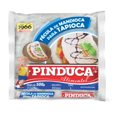 Pacote de fécula de mandioca para tapioca Pinduca 500g