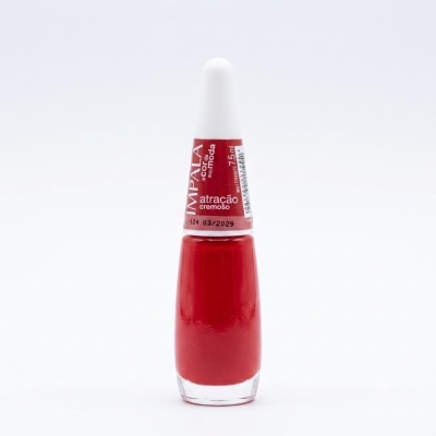 Verniz de unhas vermelho cremoso Impala com tampa branca