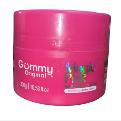 Embalagem rosa de máscara capilar Gummy Original Magic Pink