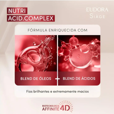 Promoção do produto Eudora Siàge Nutri Acid.Complex com blends de óleos e ácidos para cabelo