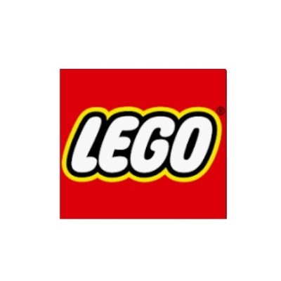 Logótipo LEGO em fundo vermelho