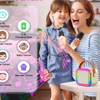 karaoke&#x20;2&#x20;Microfones&#x20;sem&#x20;Fios&#x20;Presente&#x20;para&#x20;Crian&#x00E7;a&#x20;&#x2705;PRONTA&#x20;ENTREGA