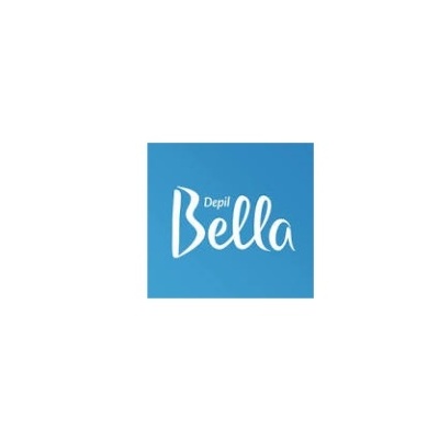 Logótipo azul com texto branco 'Depil Bella'