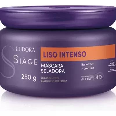 Pote roxo de máscara capilar Eudora Siàge Liso Intenso
