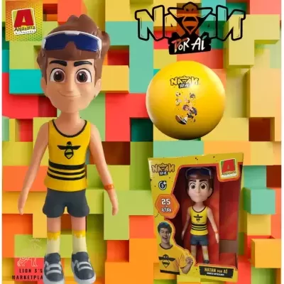Boneco&#x20;Kit&#x20;Natan&#x20;Por&#x20;A&#x00ED;&#x20;Articulado&#x20;25cm&#x20;&#x2B;&#x20;Bola