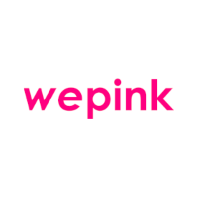 Logótipo wepink em rosa sobre fundo branco