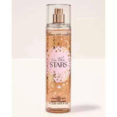 Frasco de perfume in the stars com decoração de estrelas douradas
