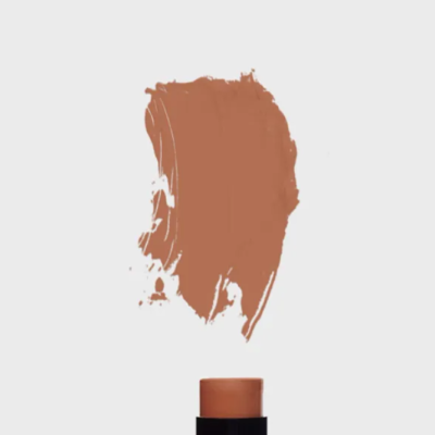 Bastão de maquilhagem castanha clara com traço aplicado