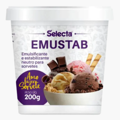 Recipiente de emulsificante para sorvetes Selecta EMUSTAB com imagem de gelados