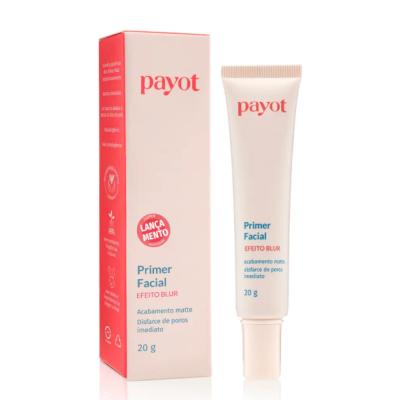 Primer facial Payot tubo branco e caixa rosa