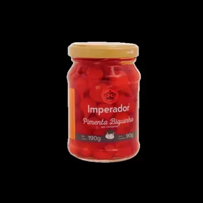 Frasco de pimenta biquinho em conserva da marca Imperador