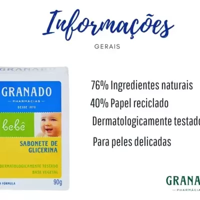 Sabonete&#x20;Barra&#x20;Glicerina&#x20;Granado&#x20;Beb&#x00EA;&#x20;Tradicional&#x20;90g&#x20;&#x20;&#x2705;PRONTA&#x20;ENTREGA