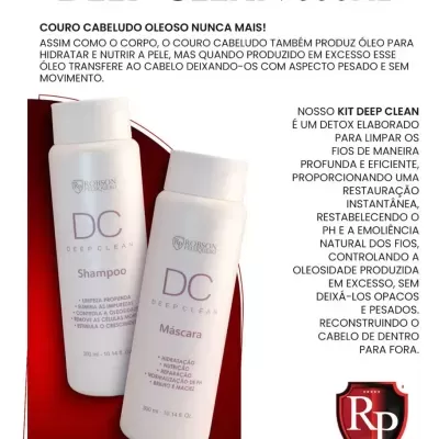Kit tratamento Deep Clean 300ml com frascos de shampoo e máscara