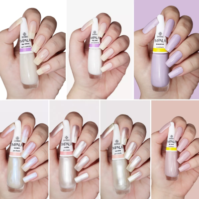 Kit&#x20;Esmalte&#x20;Impala&#x20;Manicure&#x20;7&#x20;Cores&#x20;Claras&#x20;Peroladas