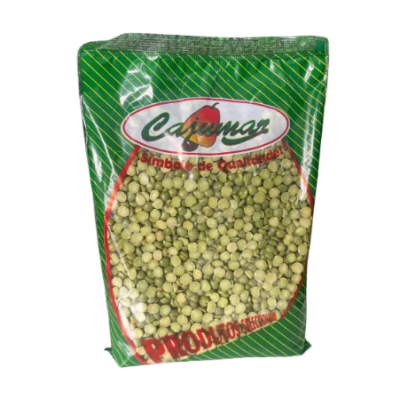 Pacote de ervilhas secas verdes da marca Cajumar