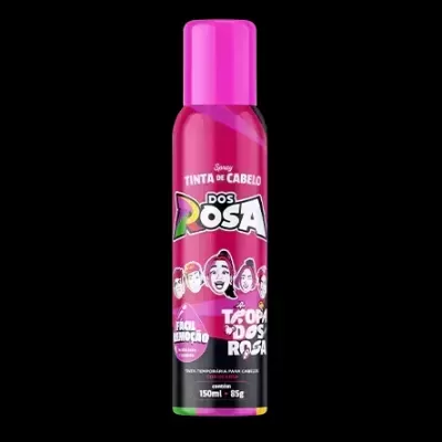Frasco de tinta de cabelo rosa com tampa rosa e texto Dos Rosa