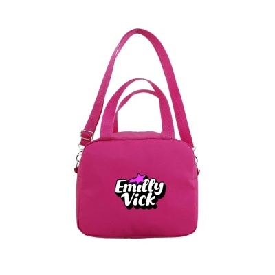 Bolsa rosa com alças e logótipo Emilly Vick