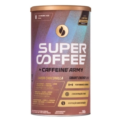 Lata de Super Coffee da Caffeine Army sabor Choconilla 300g