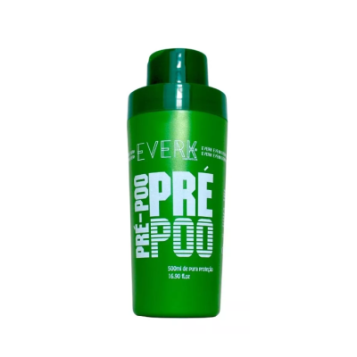 Frasco verde de produto capilar EVER PREPOO com 500 ml