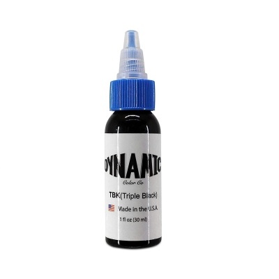 Frasco de tinta preta para tatuagem Dynamic com tampa azul