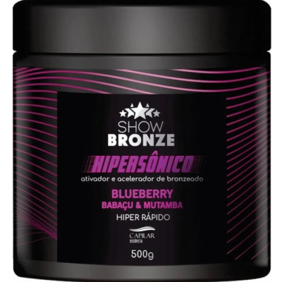 Recipiente preto de creme bronzeador Show Bronze HiperSónico