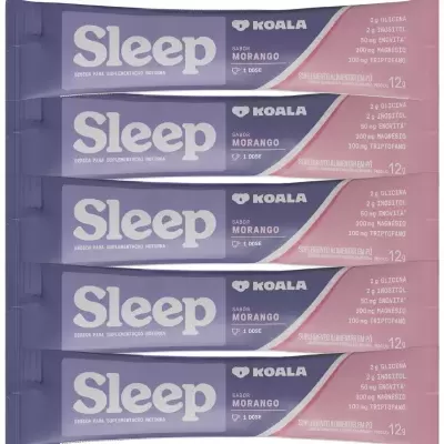 Saquetas de suplemento alimentar em pó Koala Sleep sabor morango